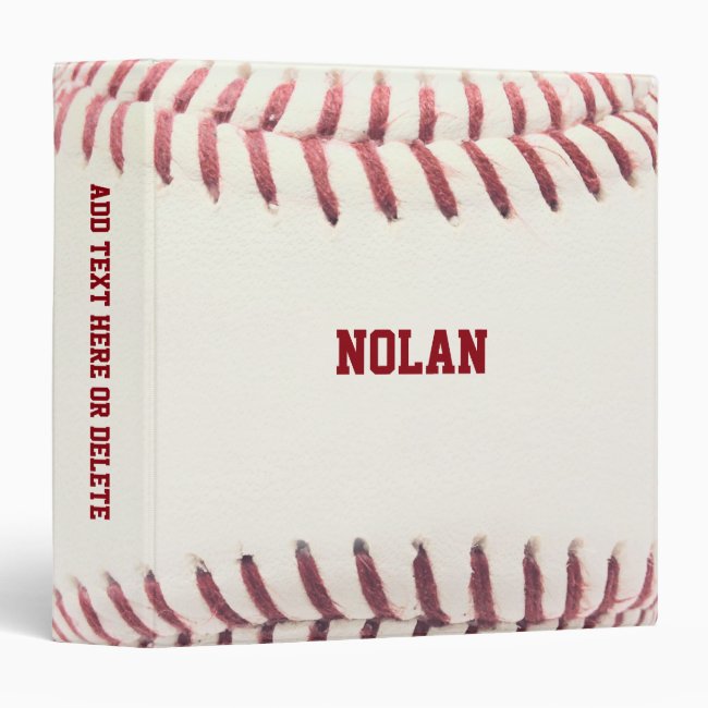 Baseball Texture Personalized 3 Ring Binder