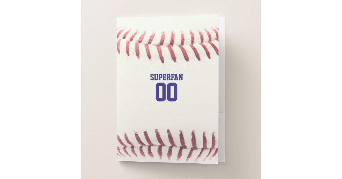 Baseball Texture Personalized Pocket Folder | Zazzle.com