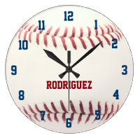 Baseball Texture Personalized Wall Clock