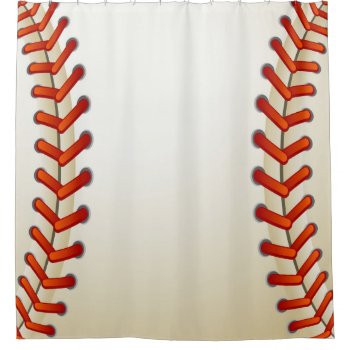 Baseball Texture Stitched Ball Look Shower Curtain by ShowerCurtain101 at Zazzle