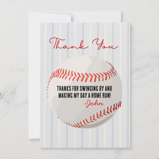 Baseball Thank You Card (Front)
