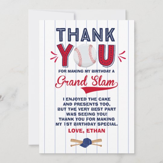 baseball thank you card baseball 1st birthday zazzle com baseball thank you