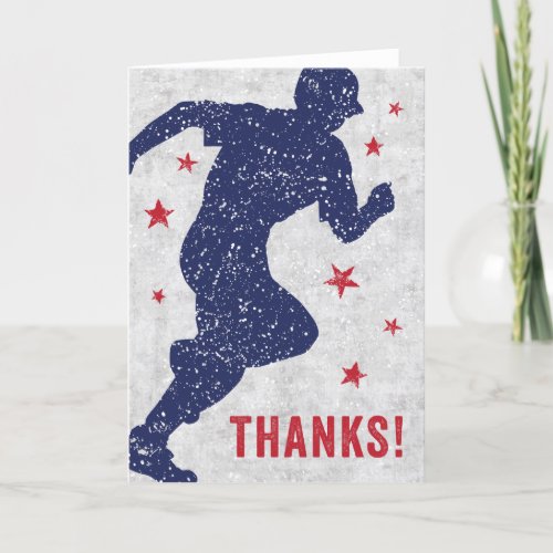 Baseball Thank you card with running boy