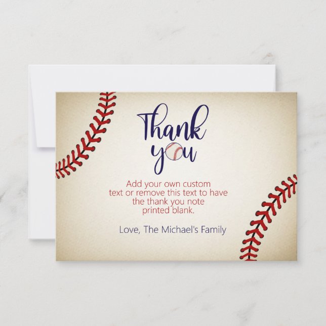 Baseball Thank You Cards (Front)