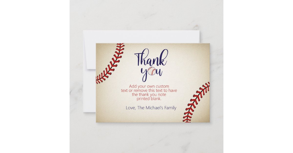 Baseball Thank You Cards Zazzle