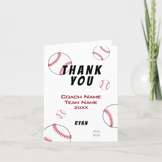Baseball Thank you Coach Card