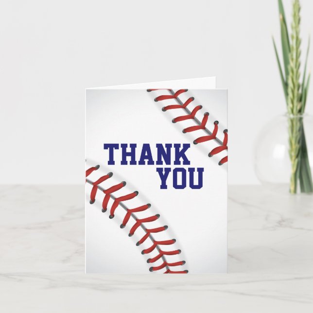 Baseball Thank You Note Card (Front)