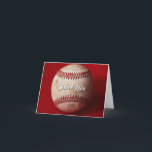 Baseball Thank You Note Cards | Sports Cards<br><div class="desc">Custom text on real baseball photo background.  Change the message to use for an invitation,  baseball birthday card or invitation etc.  Original photo by Becky Nimoy</div>
