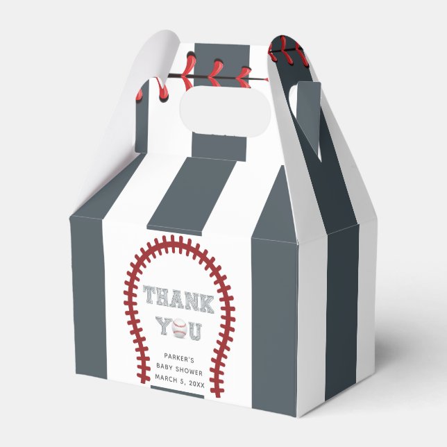 Baseball Thank you personalized Baby Shower Favor Boxes (Front Side)