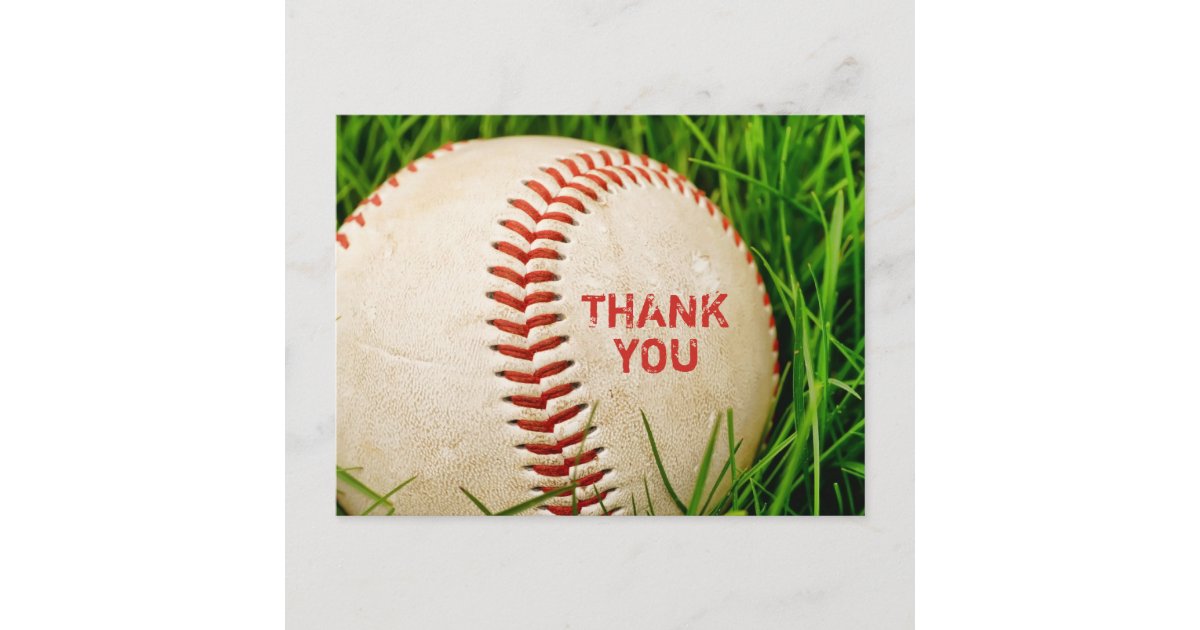 Baseball Thank You Postcard | Zazzle