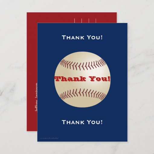 Baseball Thank You Postcard | Zazzle