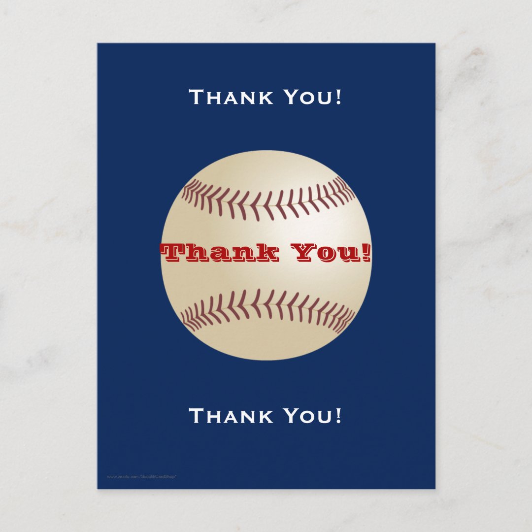 Baseball Thank You Postcard Zazzle