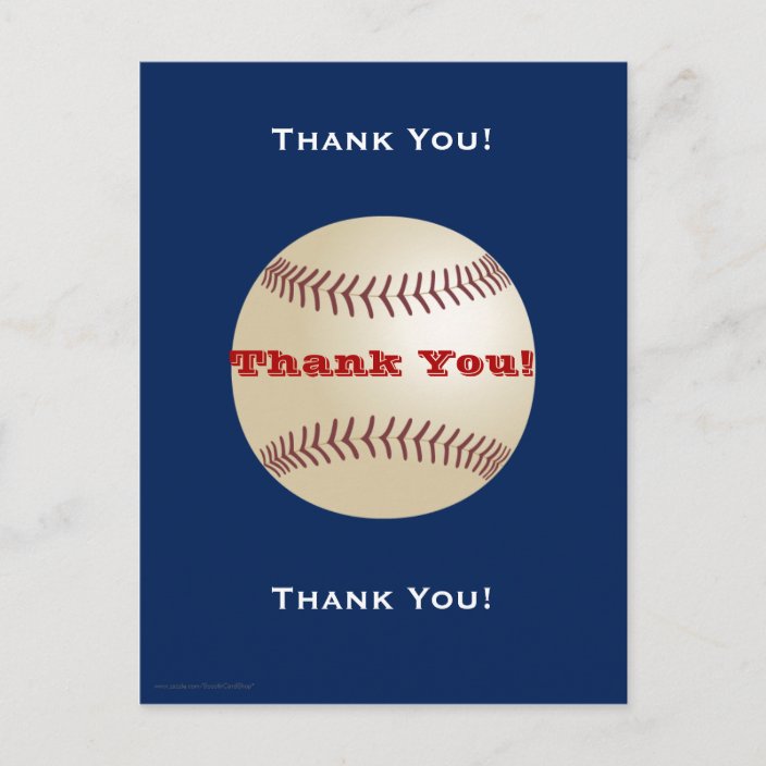 Baseball Thank You Postcard | Zazzle.com