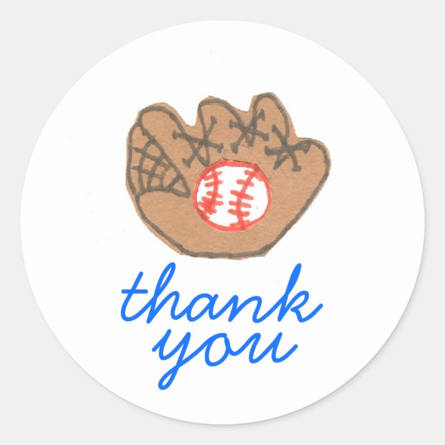 Baseball thank you sticker (Front)
