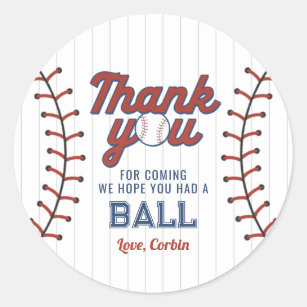Baseball Thank You Sticker
