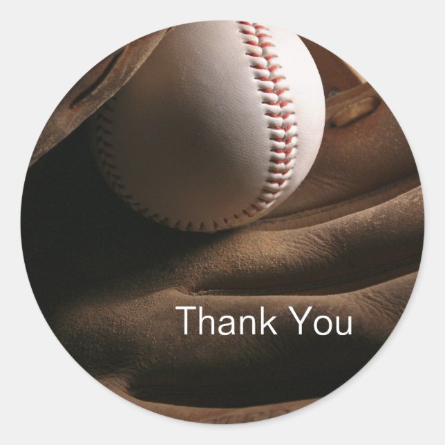 Baseball Thank You Stickers (Front)
