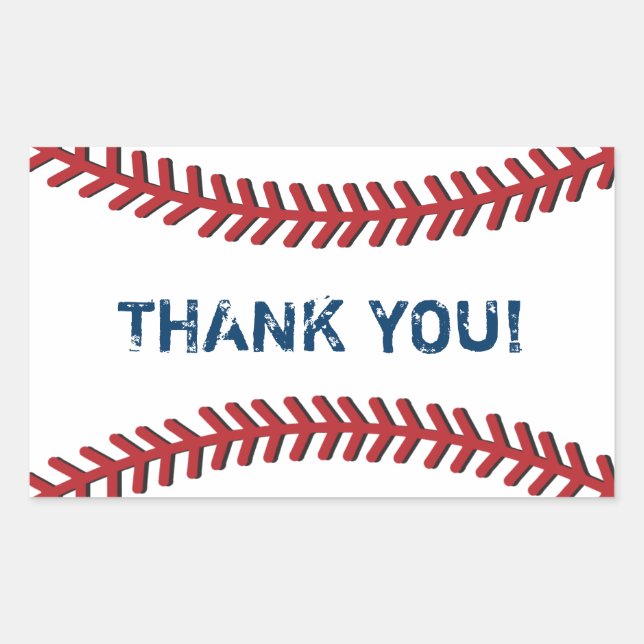 Baseball Thank You Stickers (Front)