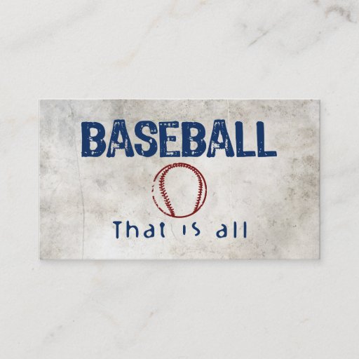 Customizable Baseball, That Is All Business Card