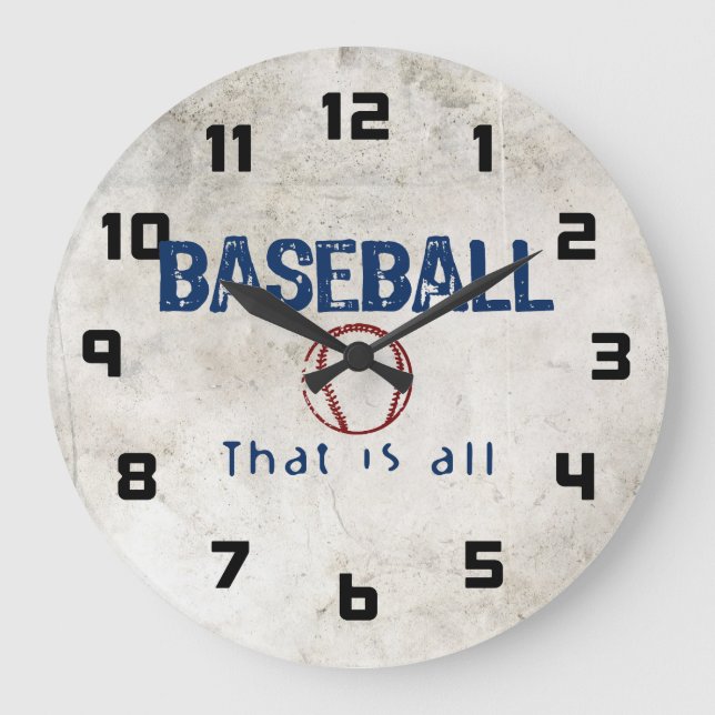 Baseball, That Is All Large Clock (Front)