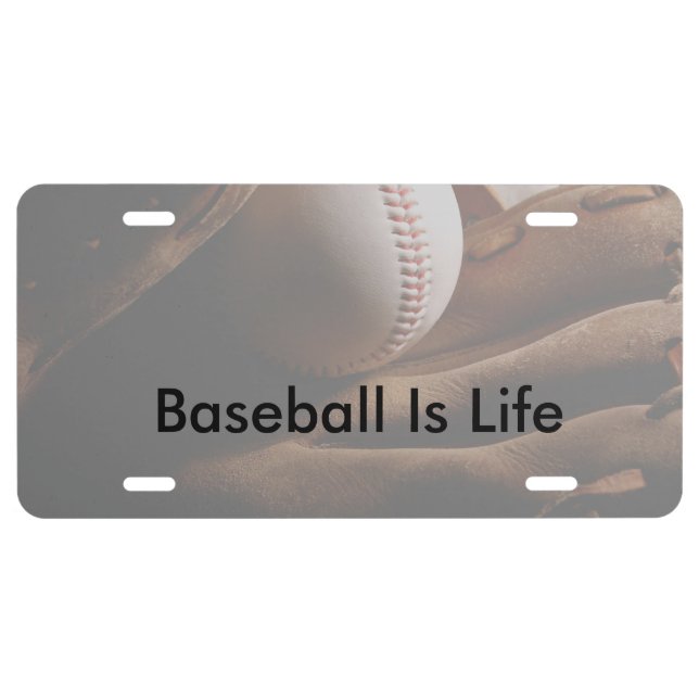Baseball Theme Baseball Is Life License Plate (Front)