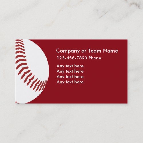 Baseball Theme Business Cards