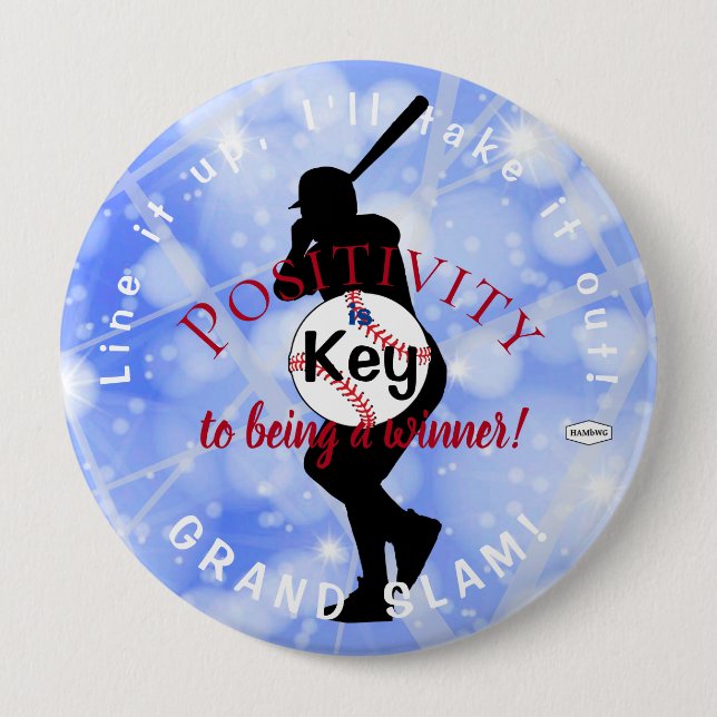 Baseball Theme Button Light Blue HAMbyWG (Front)