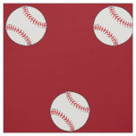 Baseball Theme Fabric Red BG HAMbyWG