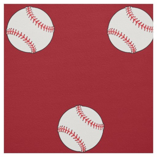 Baseball Theme Fabric Red BG HAMbyWG
