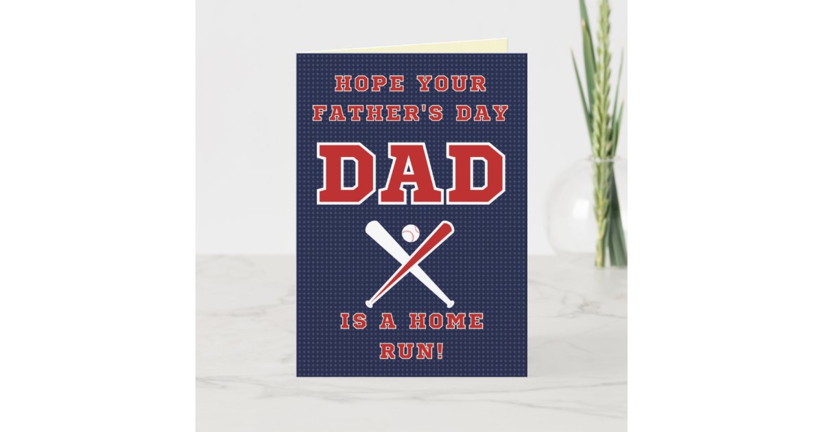 Happy Father's Day Card Baseball Theme