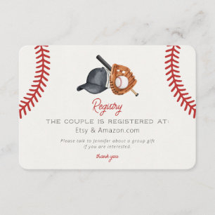 Baseball Theme Home Run Bridal Shower Registry Enclosure Card