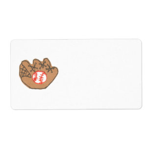 Baseball theme label -- write on / print on