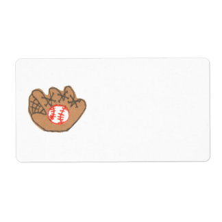 Baseball theme label -- write on / print on