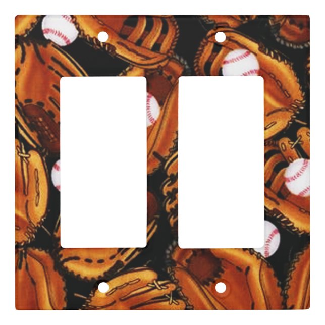 Baseball Theme Light Switch Cover (Front)