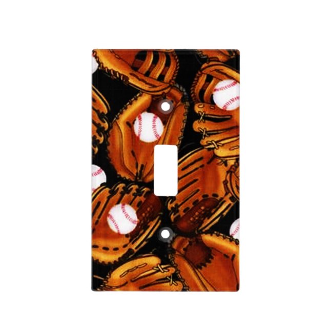 Baseball Theme Light Switch Cover (Front)