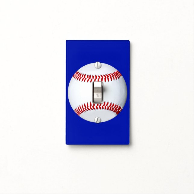 Baseball Theme Light Switch Cover (In Situ)