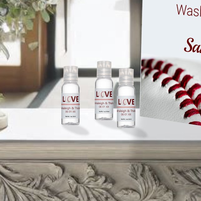 Baseball Theme Love Wedding  Hand Sanitizer (Creator Uploaded)