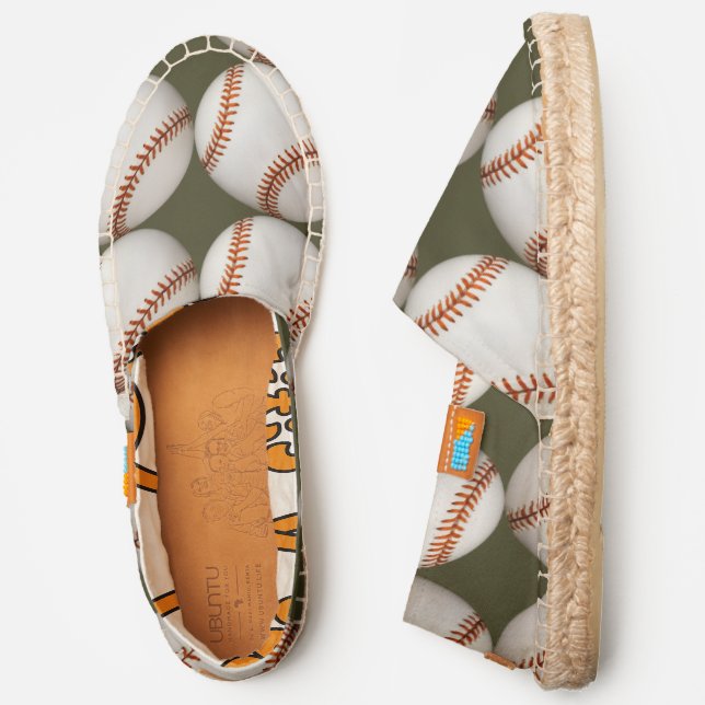 Baseball Theme Olive  Espadrilles (Side)
