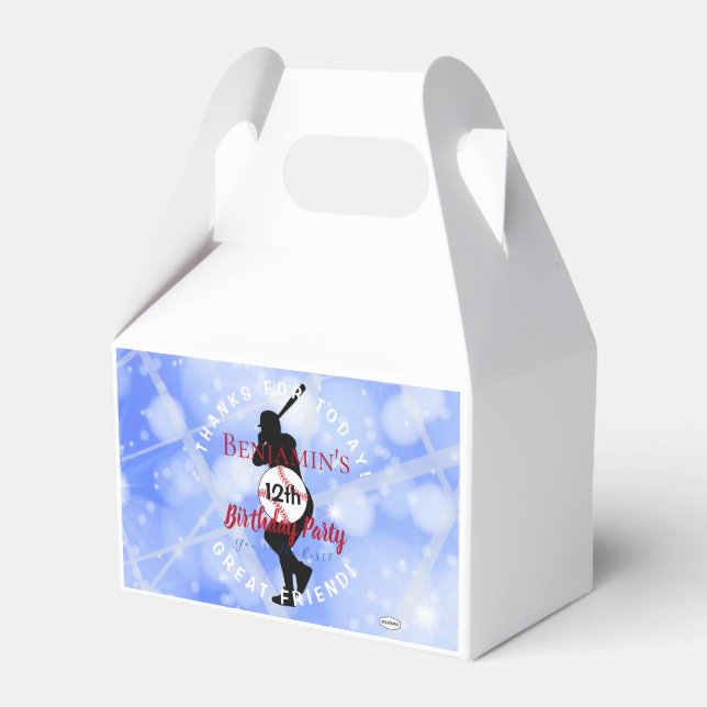 Baseball Theme Party Favor Box HAMbyWG (Front Side)