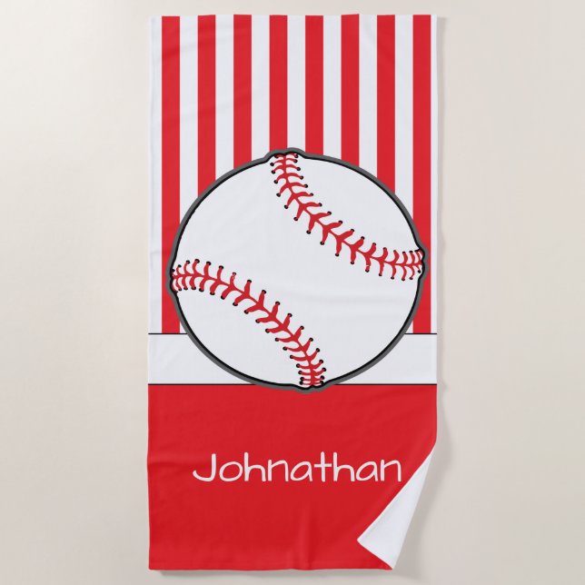 Baseball Theme | Personalized Beach Towel (Front)