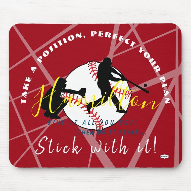 Baseball Theme Personalized Mousepad (Front)