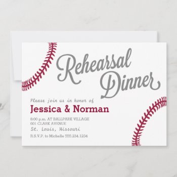 Baseball Theme Rehearsal Dinner Invitation by goskell at Zazzle