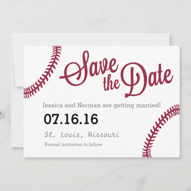 Baseball theme Save the Date (Front)