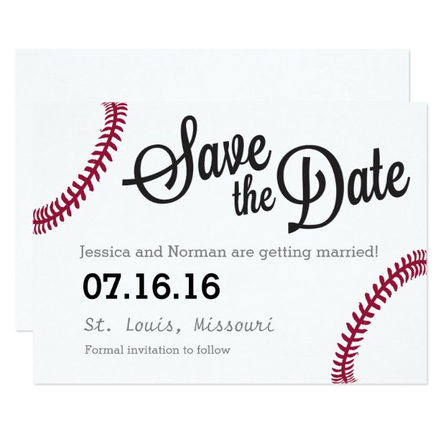 Baseball Theme Save The Date Card