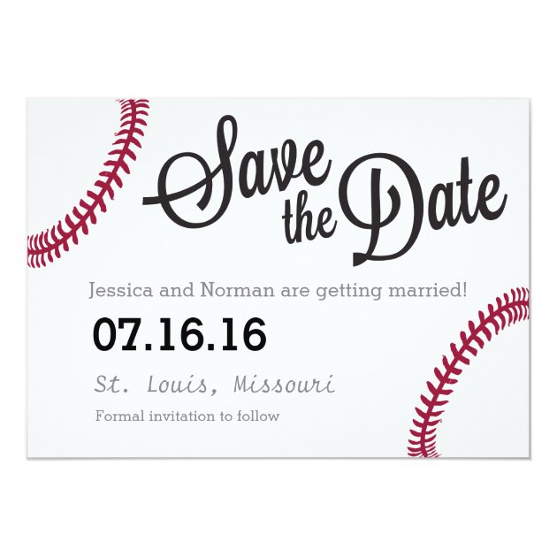 Baseball Theme Save The Date Card