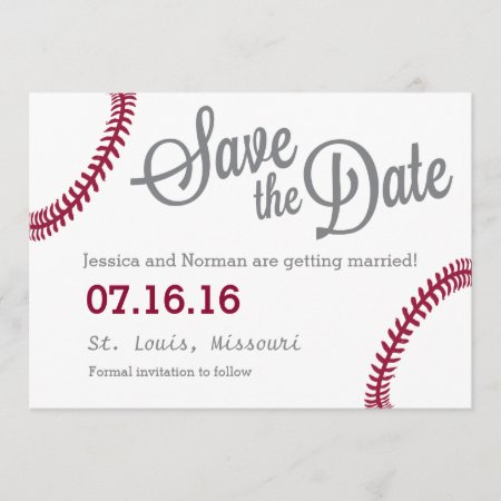 Baseball Theme Save The Date Invitation