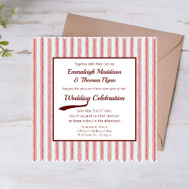 Baseball Theme Sport Square Wedding Invitation