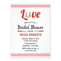 Baseball Theme Sports Wedding Bridal Shower Invitation
