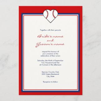 Baseball Theme Wedding Invitations