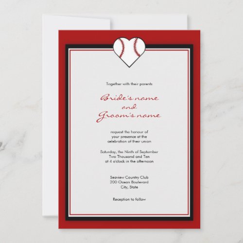 Baseball Theme Wedding Invitations