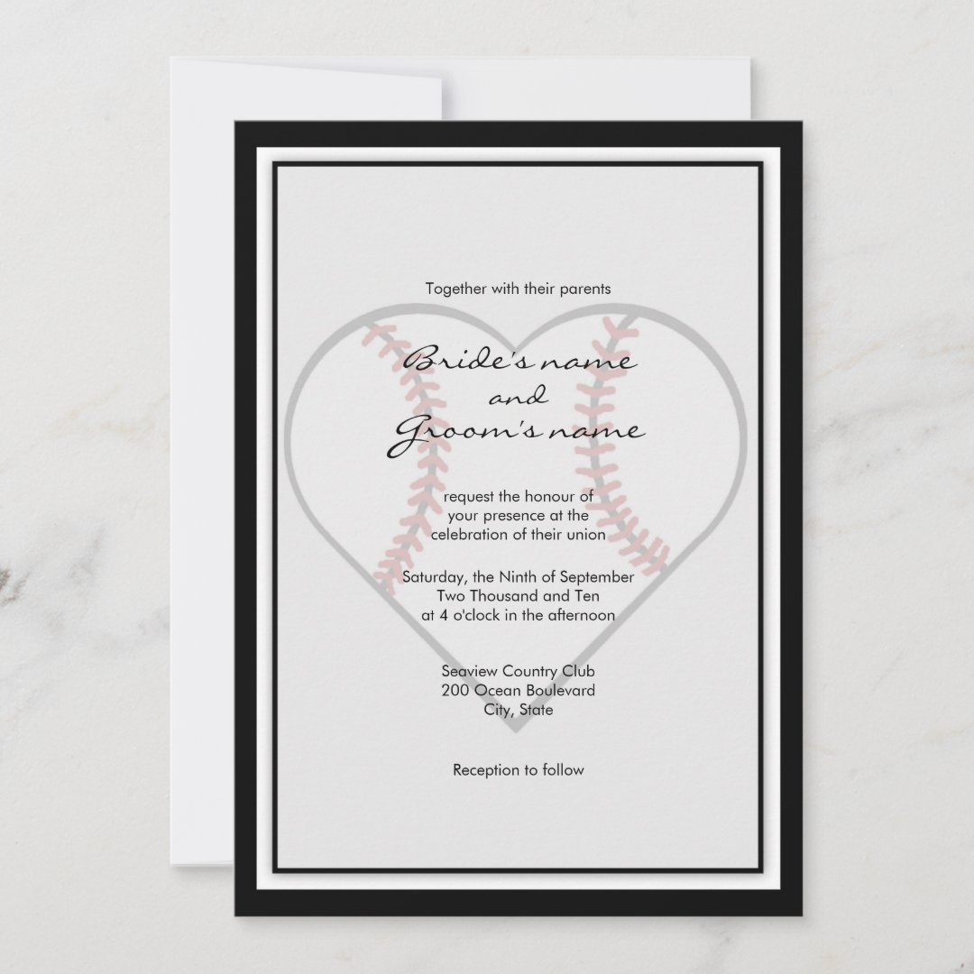 Baseball Theme Wedding Invitations Zazzle